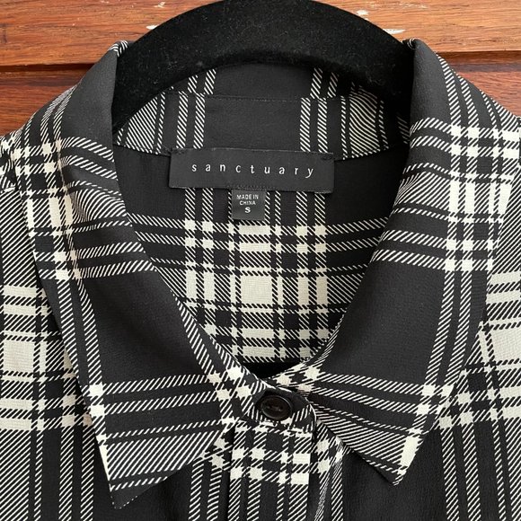 Sanctuary Silk Long-Sleeve Blouse Size Small - Picture 4 of 4